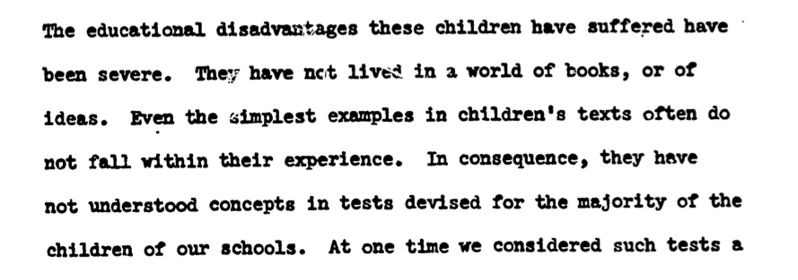 This assessment of the problem led their thoughts on standardized testing.