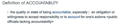 Is the country in this accountable state of being? Definition: Merriam-Webster.com