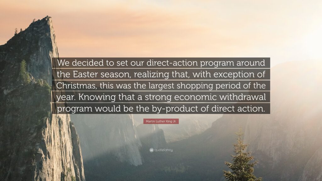 Martin Luther King saw Easter as a time for taking direct action.